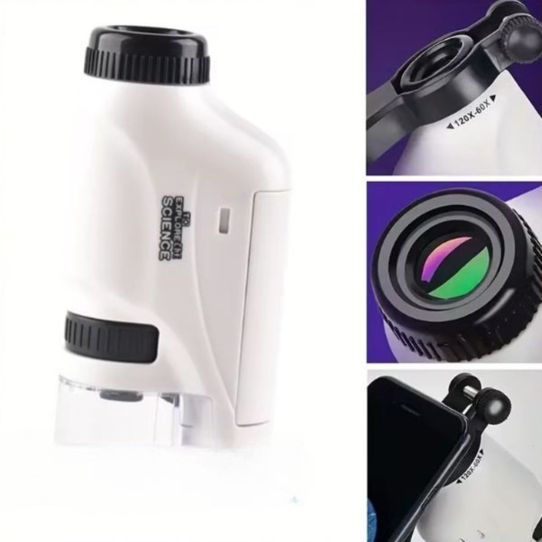 Kids Portable LED Pocket Microscope Toy