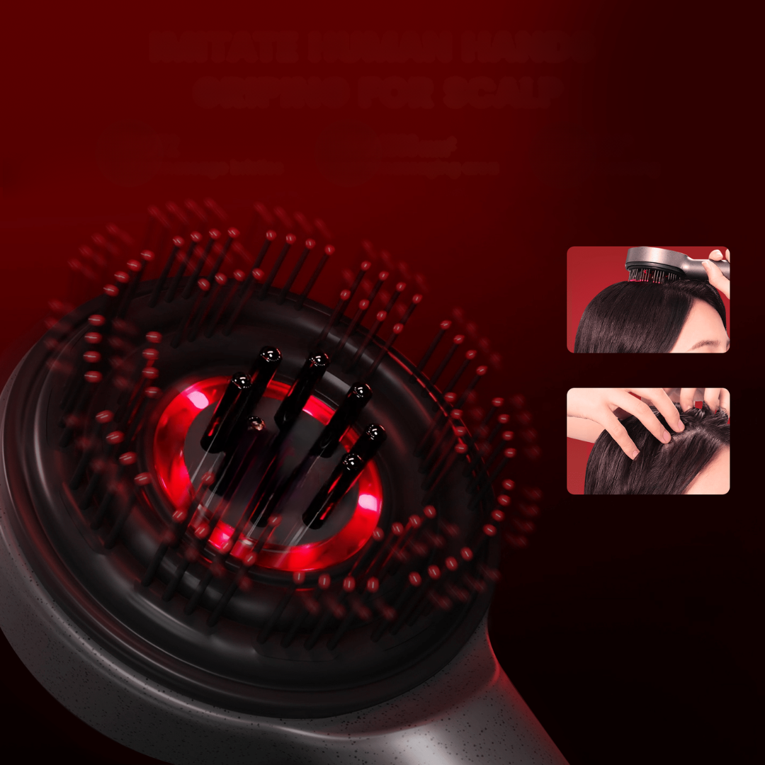 Scalp Massager Brush with Red Light Therapy