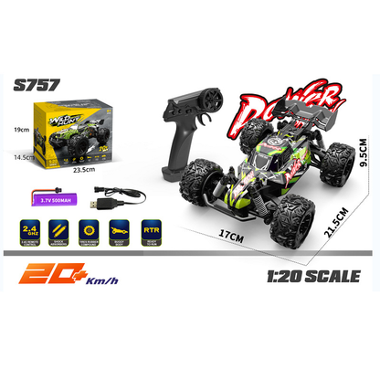 High Speed Remote Control Off-Road Monster Truck – 1:20 Scale