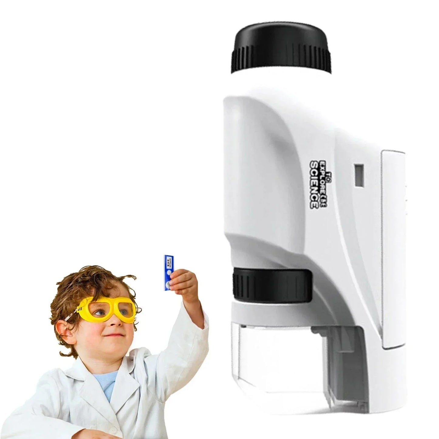 Kids Portable LED Pocket Microscope Toy