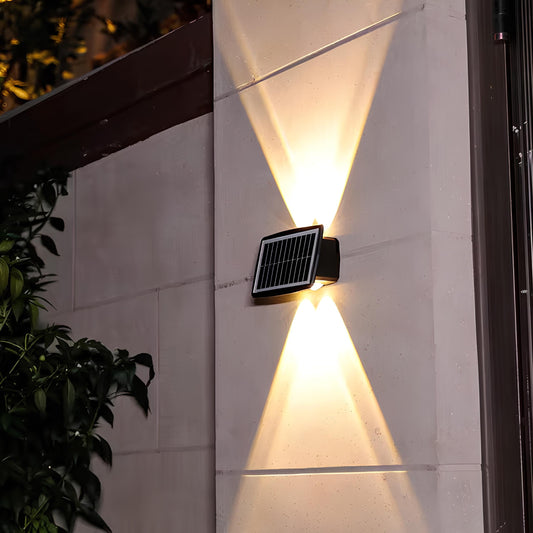 Outdoor Solar LED Wall Light Black