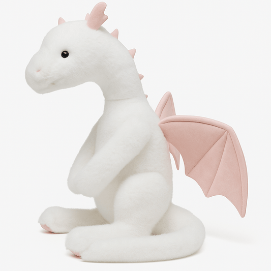 Lunaria the Blush Dragon™ – Soft White & Pink Plush Dragon Toy | Auraplush™ plush toy – Auraplush™