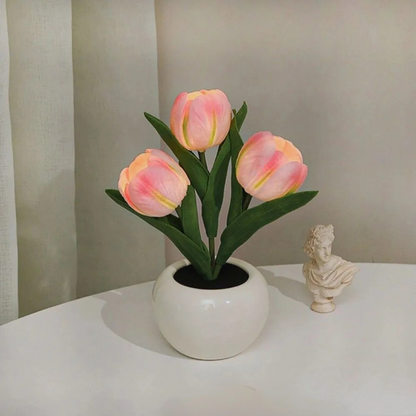 LED Table Lamp Floral Pot Light Decor