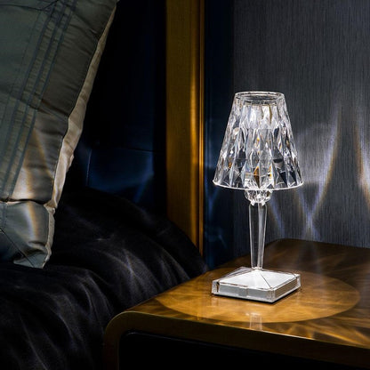 Table Lamp Crystal Acrylic Touch Rechargeable