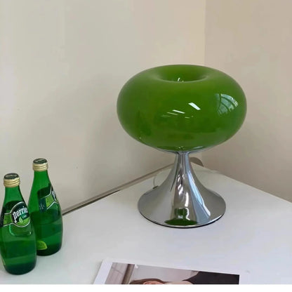 Table Lamp Modern Glass Chrome Base Light