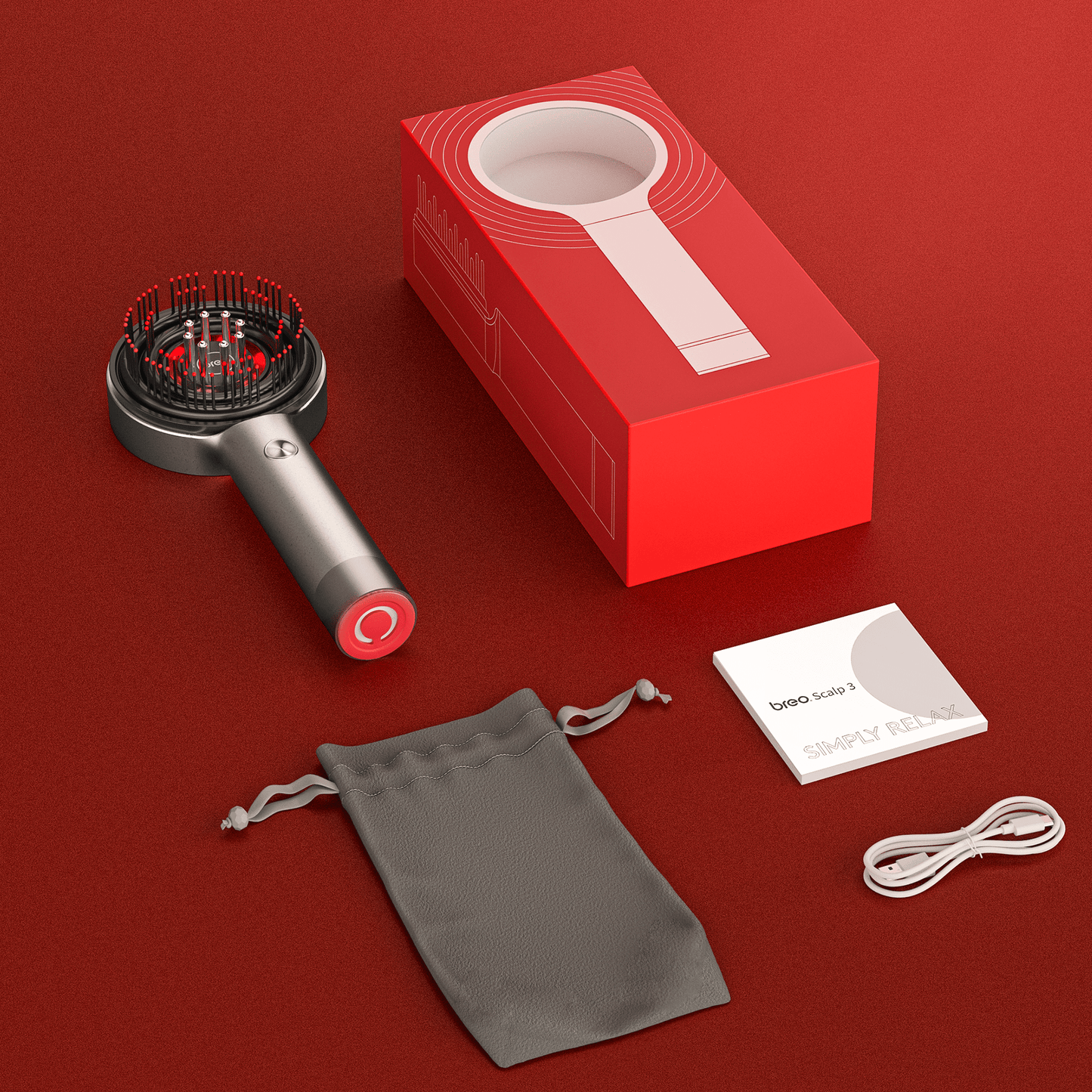 Scalp Massager Brush with Red Light Therapy