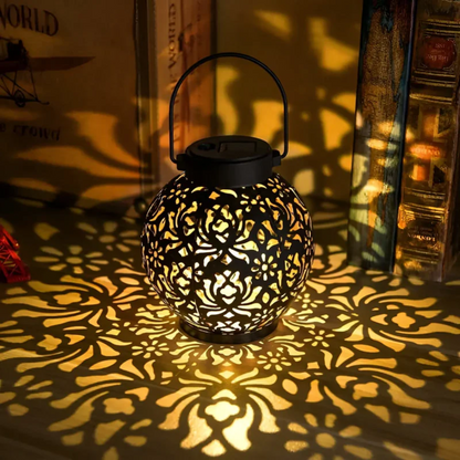 Solar Garden Lantern with Patterned Light Effect