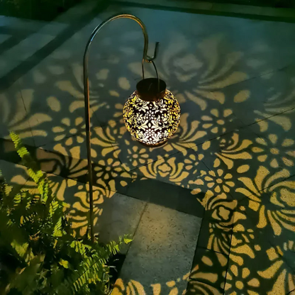 Solar Garden Lantern with Patterned Light Effect