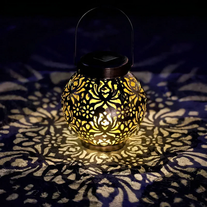 Solar Garden Lantern with Patterned Light Effect