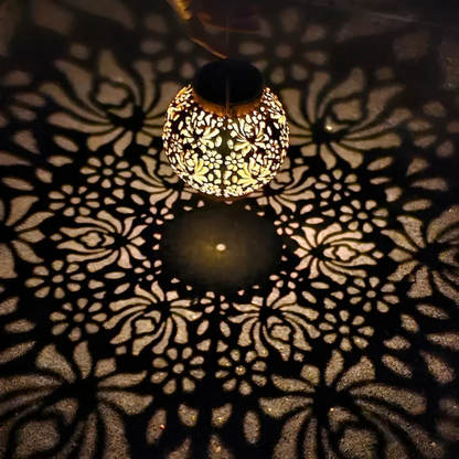 Solar Garden Lantern with Patterned Light Effect