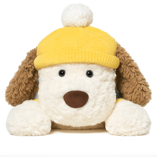 Sunny Wigglepaw™ – The 50CM Cozy Pup in a Beanie plush toy – Auraplush™