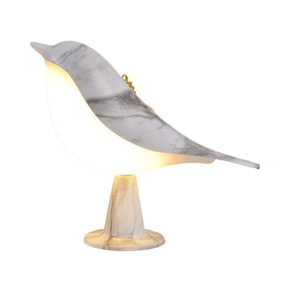 Table Lamp Bird Shape Wood Effect LED