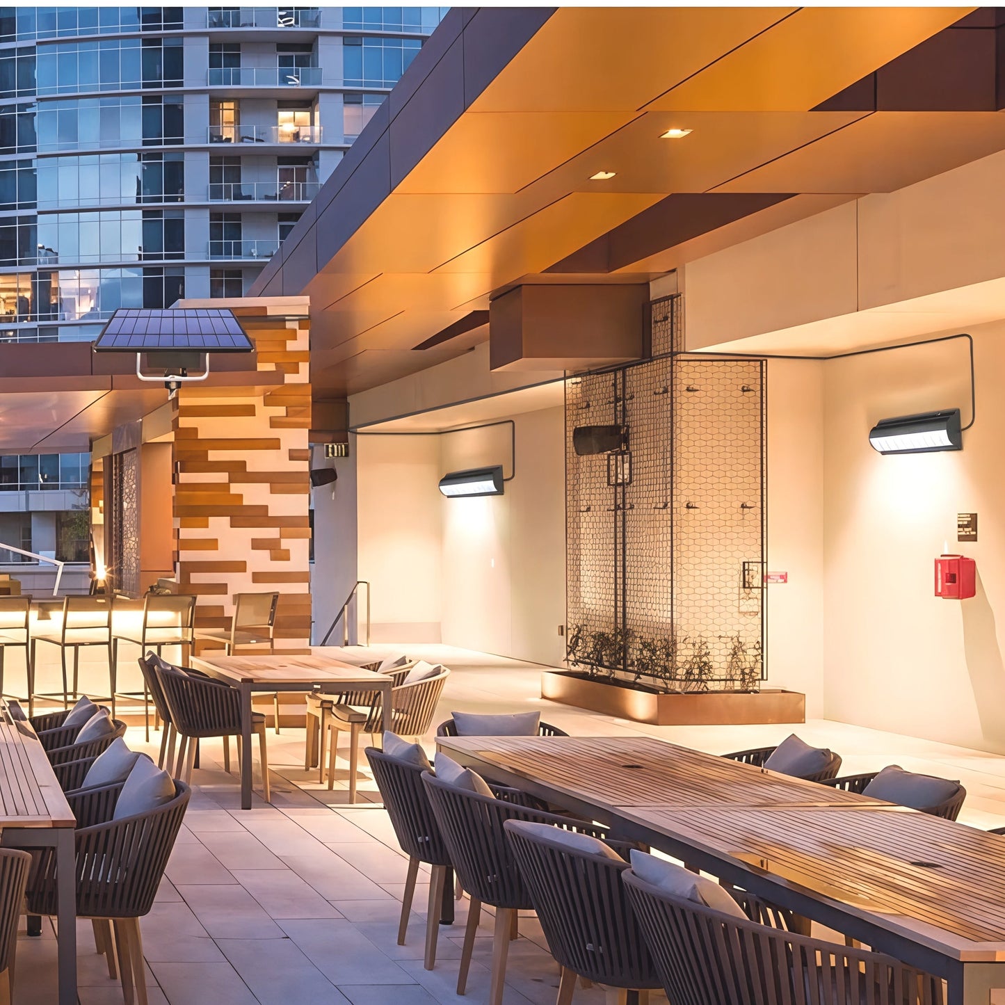 Solar Powered Outdoor Modern LED Wall Light