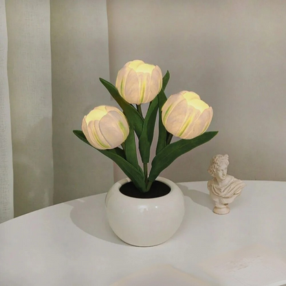 LED Table Lamp Floral Pot Light Decor